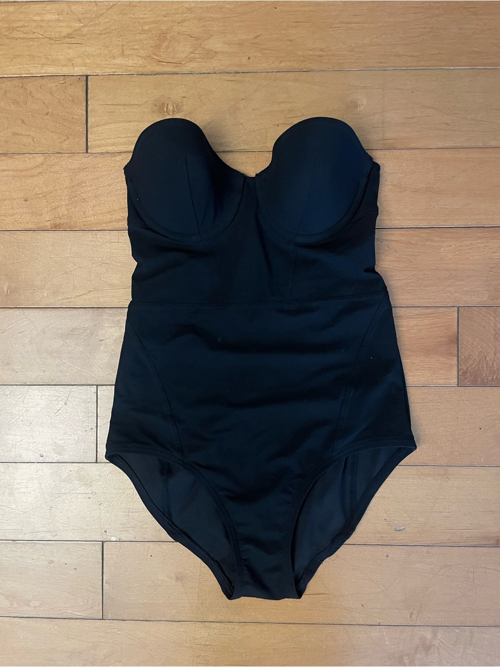 Strapless Black One-Piece Swimsuit xs